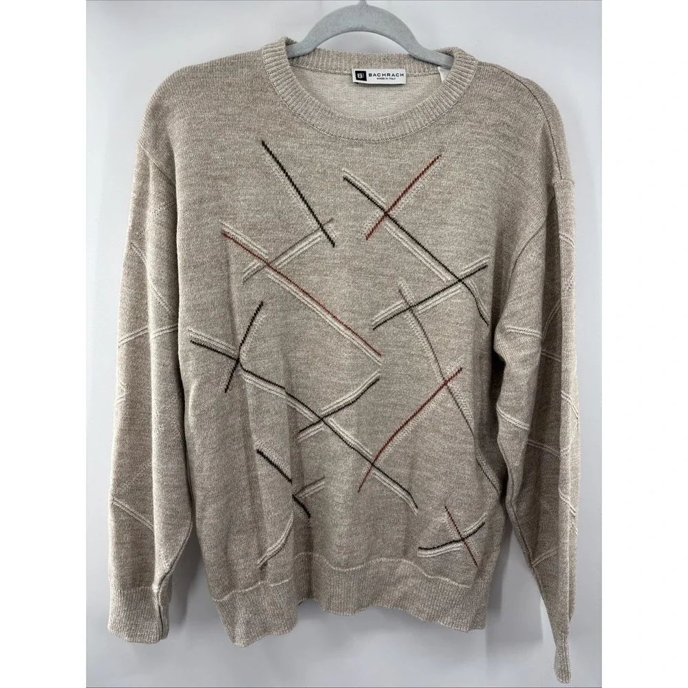 Bachrach Knit Sweater‎ Vintage Y2K 90's Men's Size Large Wool Blend